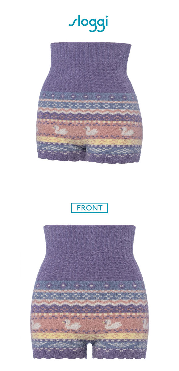 トリンプ Triumph スロギー sloggi G089 “ほっ”とあったか ニット柄 腹巻き付きニットパンツ 1分丈 あったか ふわふわ ボトム