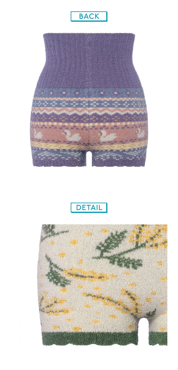 トリンプ Triumph スロギー sloggi G089 “ほっ”とあったか ニット柄 腹巻き付きニットパンツ 1分丈 あったか ふわふわ ボトム