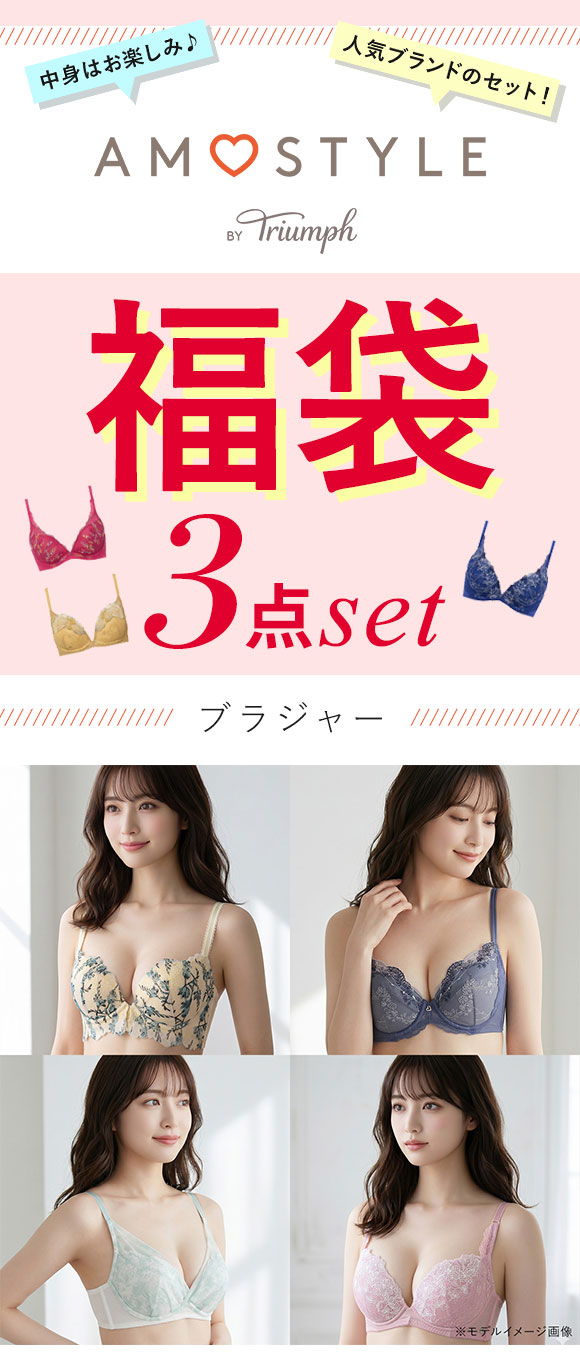 ブラジャー セット 大きいサイズ 下着 レディース セット 福袋 アモスタイル ブラジャー グラマーサイズ 3点セット 3P AMOSTYLE 白鳩