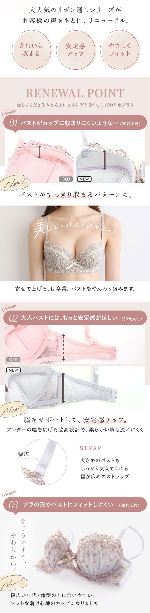 ブラジャー ショーツ セット キューティハート＆リボン通し AA A SHIROHATOとトリンプの共同企画