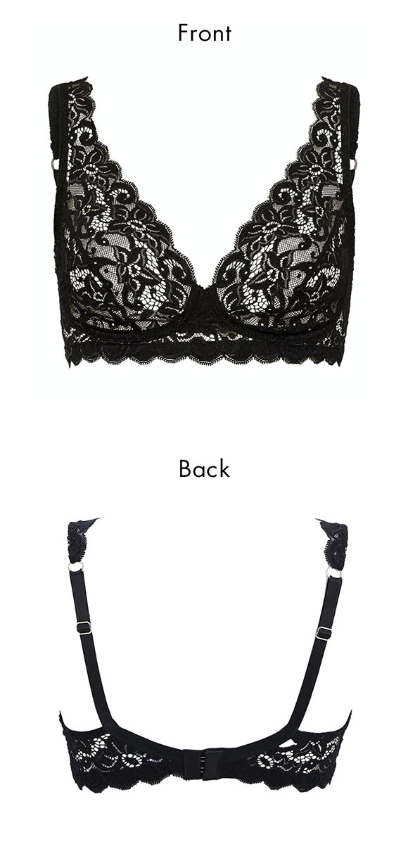 ハンロ モーメント 定番 総レース ソフトブラ ノンワイヤーブラ HANRO MOMENTS Vネック ノンパデット