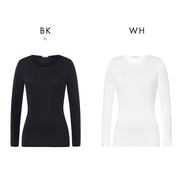 ハンロ コットン シームレス 長袖 トップス HANRO COTTON SEAMLESS Uネック インナー