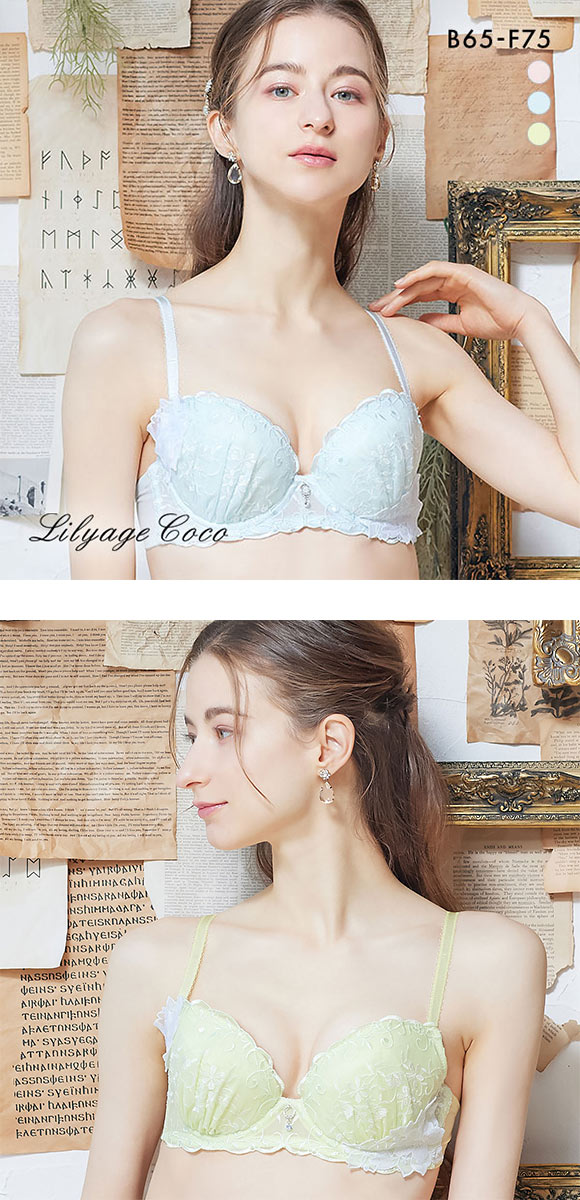 リリアージュココ LilyageCoco シアーガーデニア ふんわりバストブラ 谷間メイク ブラジャー BCDEF 大きいサイズ 盛胸 寄せ 単品