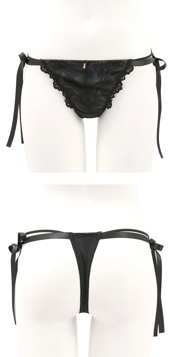 ドゥレリア マスカレード Tバックショーツ M サイドリボン ストリング タンガ ソング Doux rellia