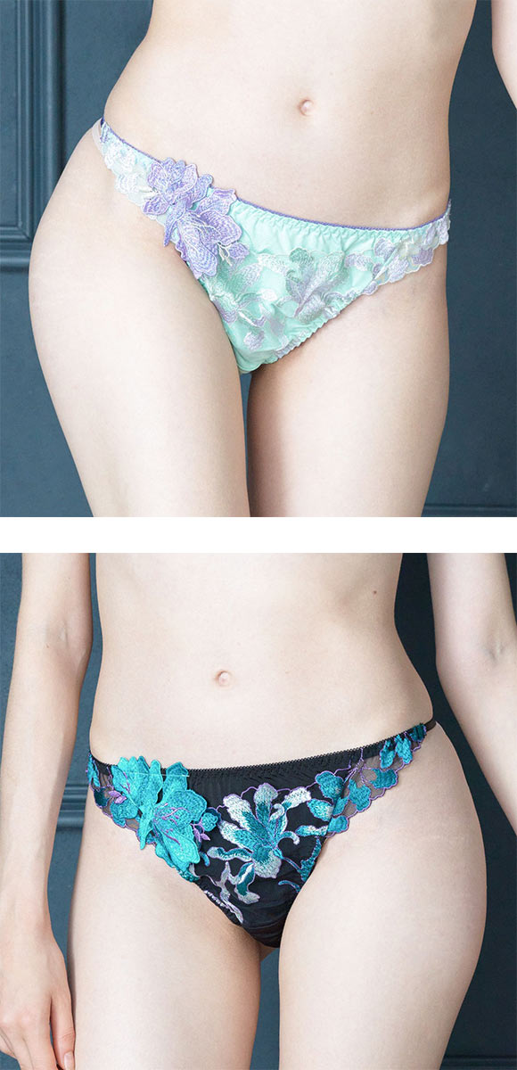 ドゥペルル ヴィクトリアシクラメン Tバックショーツ タンガ ソング ML DuePerle