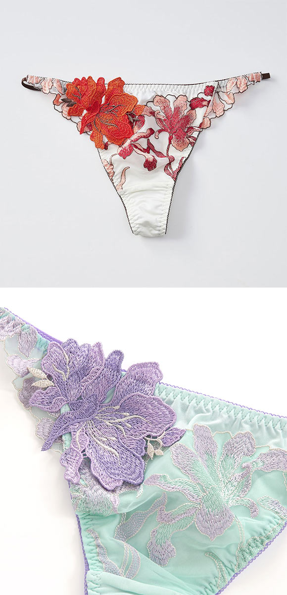 ドゥペルル ヴィクトリアシクラメン Tバックショーツ タンガ ソング ML DuePerle