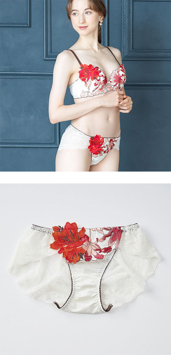 ドゥペルル ヴィクトリアシクラメン 総レースショーツ スタンダード バックレース ML ひびきにくい やわらか DuePerle