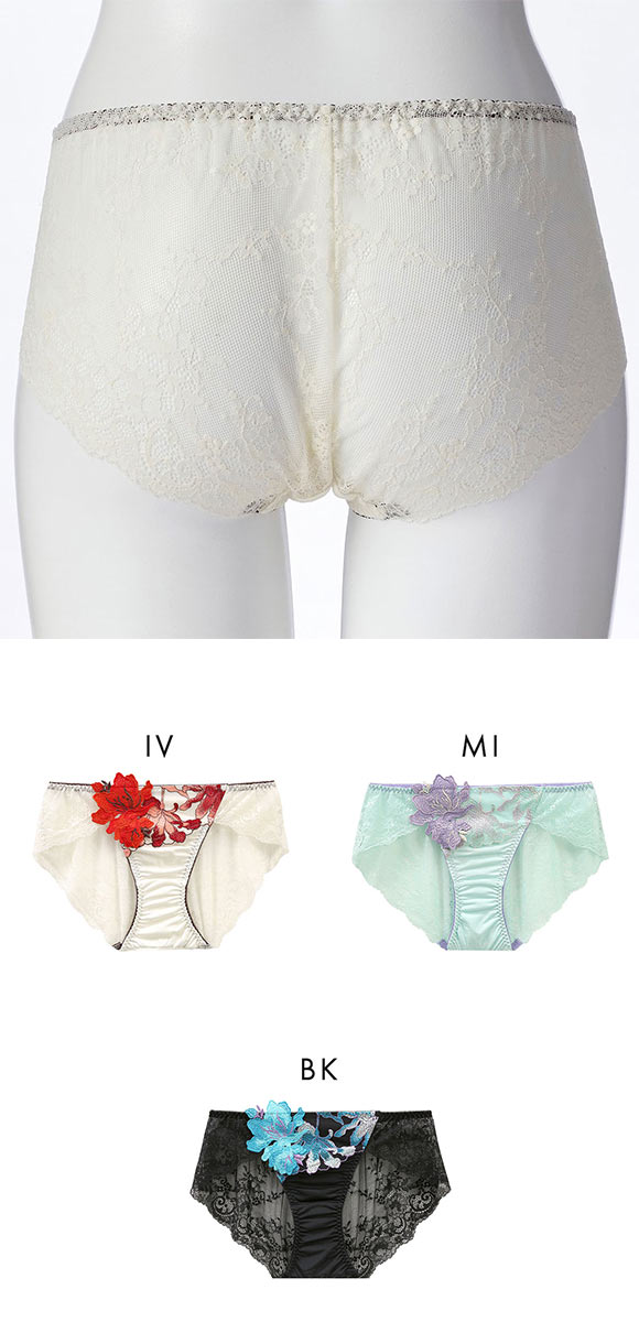 ドゥペルル ヴィクトリアシクラメン 総レースショーツ スタンダード バックレース ML ひびきにくい やわらか DuePerle