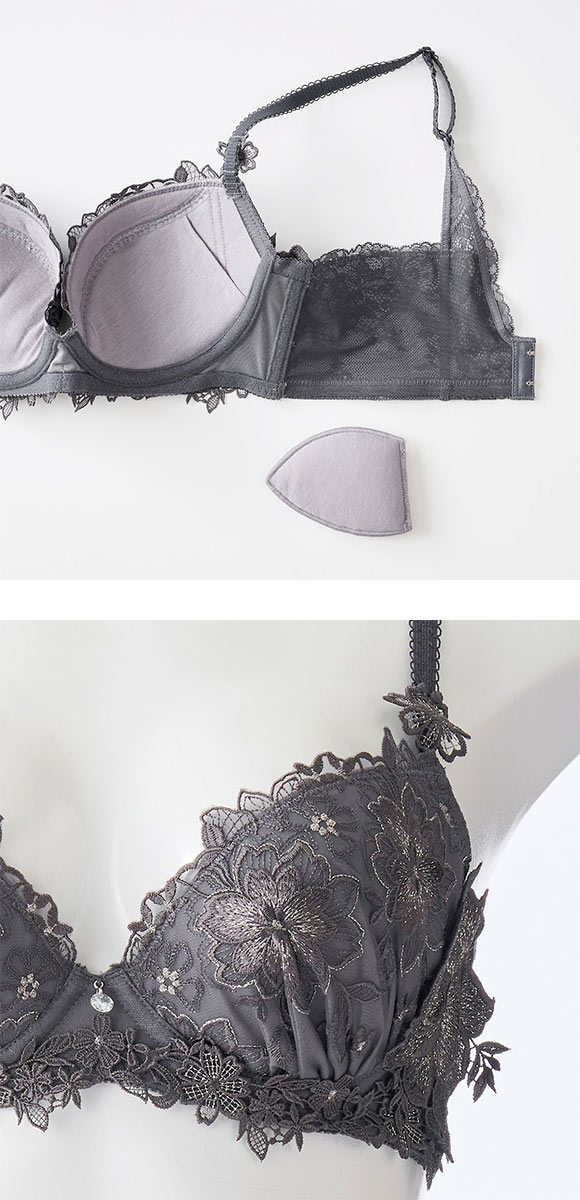 ドゥペルル クリスタル 脇高すっきりブラジャー BCDEF 谷間 スムージング 凸凹 なめらか リフトアップ 大きいサイズ 脇肉 脇寄せ 盛り胸