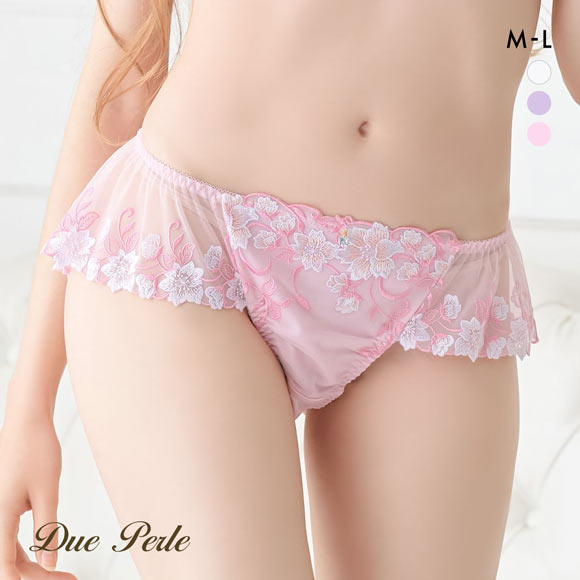 ドゥペルル 千里香 フレアレースショーツ ML バックレースショーツ 総レース DuePerle