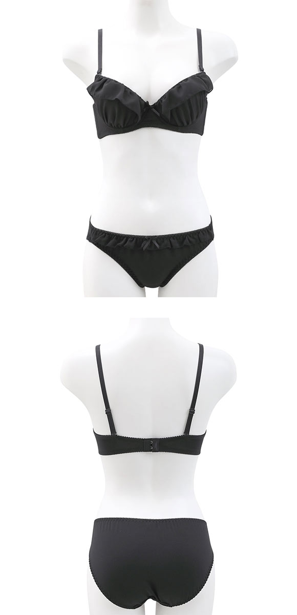 グラナティス ジョーゼットフリルブラセット ブラジャー ショーツ セット BCDEF パッド付 盛胸 ボリュームアップ プチプラ