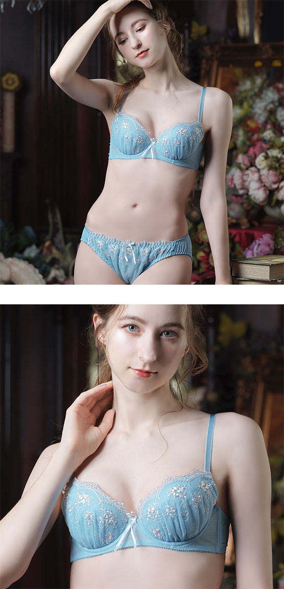 グラナティス クラシカルフラワー ブラセット BCDEF グラマー ブラジャー ショーツ セット 大きいサイズ パッド 盛り プチプラ