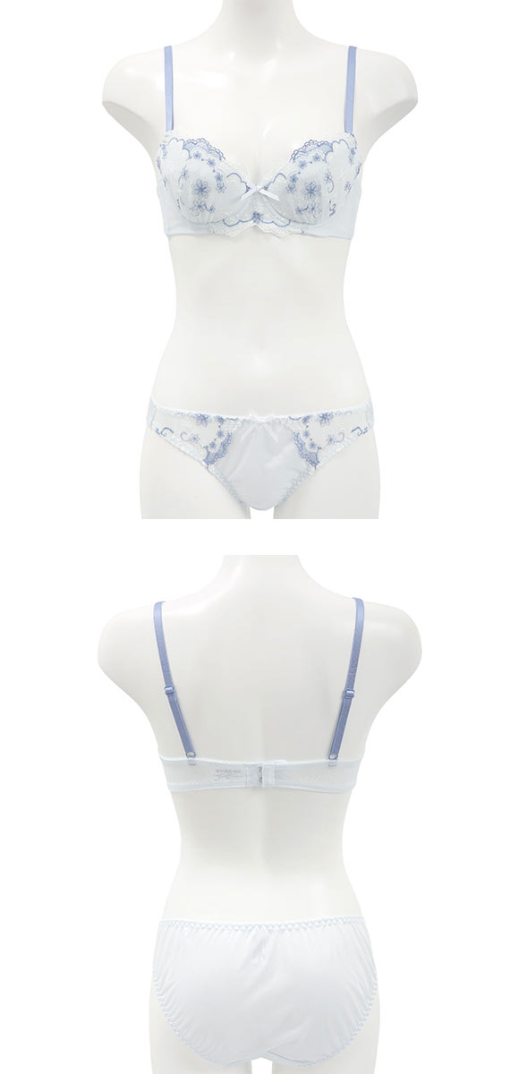 イーエスフェアリー チャーミングフローラ ブラセット BCDEF65-80 パッド付 盛胸 プチプラ 谷間 大きいサイズ セット ES Fairy