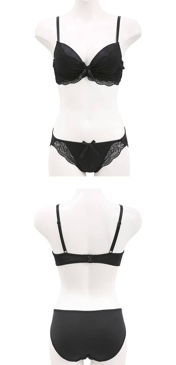 イーエスフェアリー レーシィレイヤード ブラセット BCDEF ブラジャー ショーツ セット 大きいサイズ パッド 盛り ES Fairy