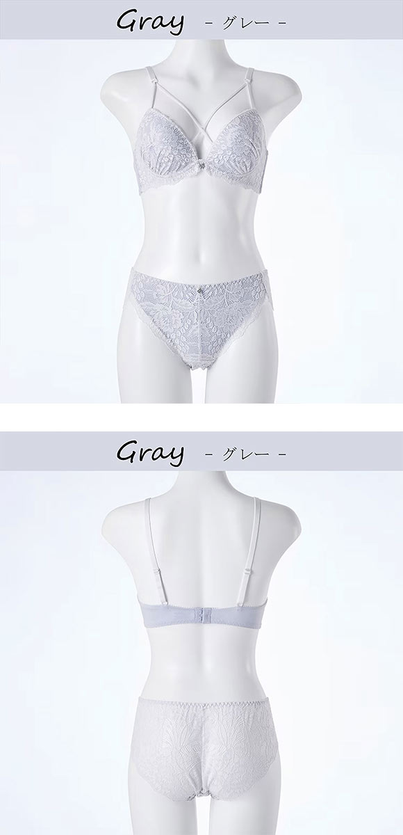イーエスフェアリー コードレース ブラセット BCDEF65-80 パッド 盛り胸 谷間 大きいサイズ レース ブラジャー ショーツ セット ES Fairy