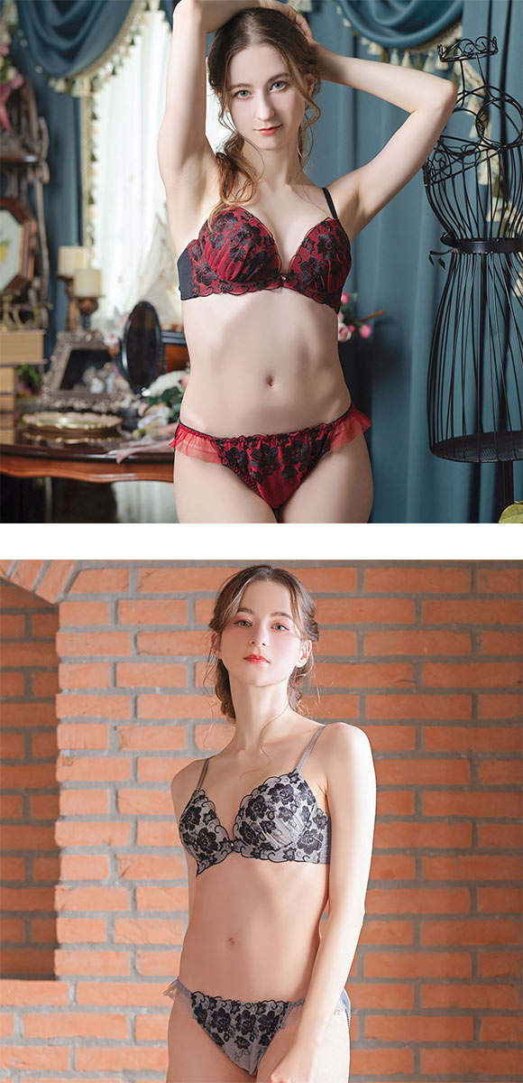 イーエスフェアリー リッチローズ ブラセット BCDEF65-80 盛り胸 谷間 大きいサイズ ブラジャー ショーツ セット ES Fairy