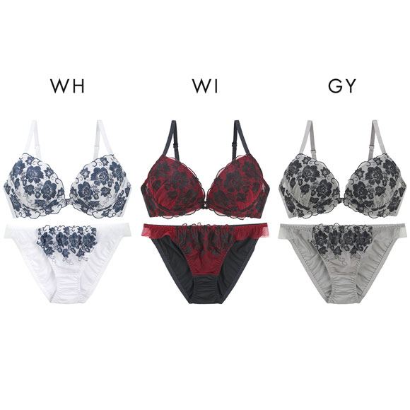 イーエスフェアリー リッチローズ ブラセット BCDEF65-80 盛り胸 谷間 大きいサイズ ブラジャー ショーツ セット ES Fairy