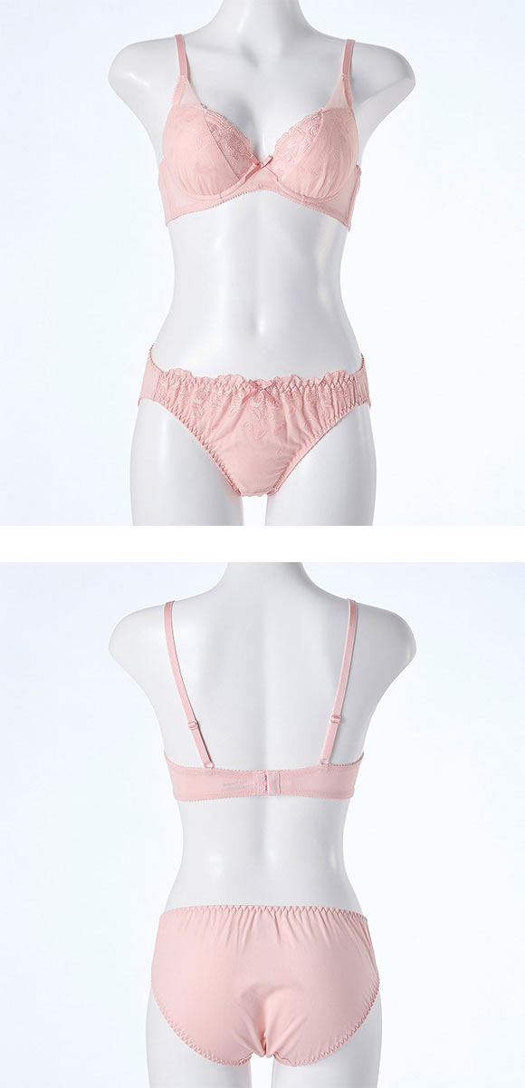 イーエスフェアリー シアーブーケ ブラセット BCDEF65-80 パッド 盛り胸 谷間 大きいサイズ ブラジャー ショーツ セット ES Fairy