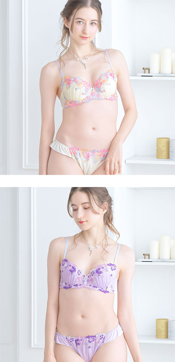 ドルチェフィオラ フルーティフラワー ブラセット BCDEF ソフトワイヤー やさしい ブラジャー ショーツ セット Dolce Fiora