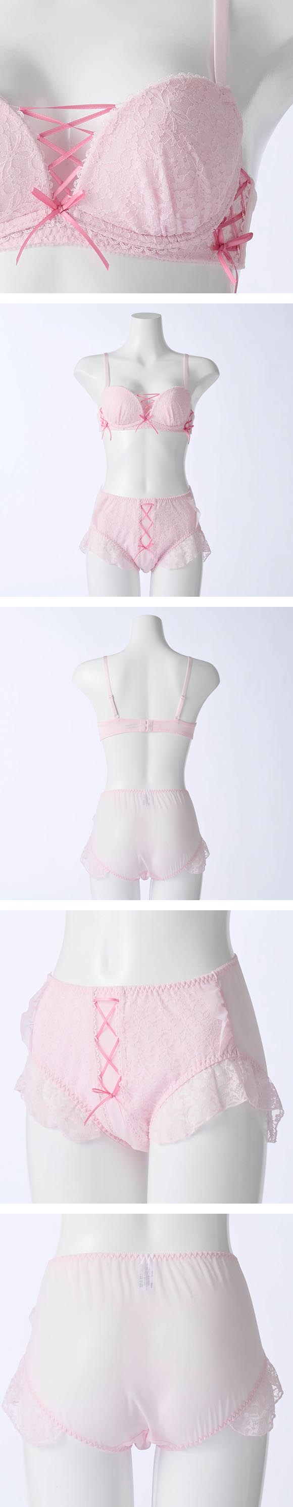 ドルチェフィオラ レースアップファンシー ブラセット BCDEF ソフトワイヤー 編み上げリボン ブラジャー ショーツ セット Dolce Fiora