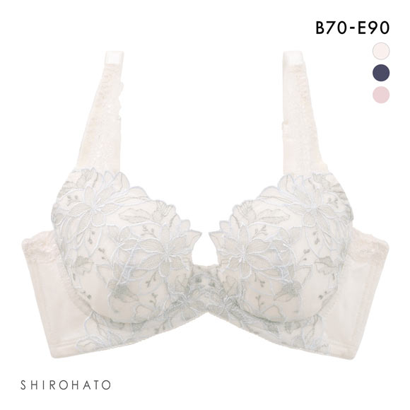 キレイ工房 美背中シルエット ブラジャー 花柄刺繍 背中すっきり Vバック サポート