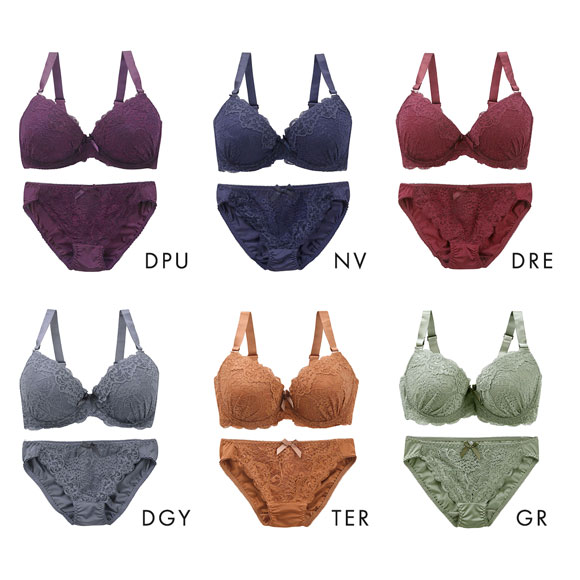 ソニアブラック SONIA black 花柄スカラップレース リボン ブラジャー ショーツ セット FG 大きいサイズ