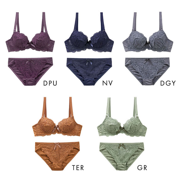 ソニアブラック SONIA black 花柄スカラップレース リボン ブラジャー ショーツ セット AAA･AA･A 小さいサイズ プチ胸 総レース