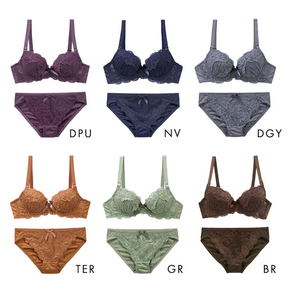 ソニアブラック SONIA black 花柄スカラップレース リボン ブラジャー ショーツ セット AAA･AA･A 小さいサイズ プチ胸 総レース