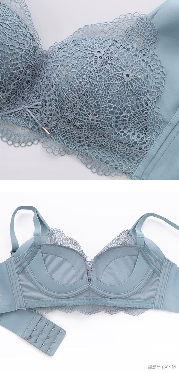 メルトココ 谷間キープ ふわとろカップ プランジノンワイヤーブラ ブラセット 脇スッキリ ブラジャー ショーツ セット