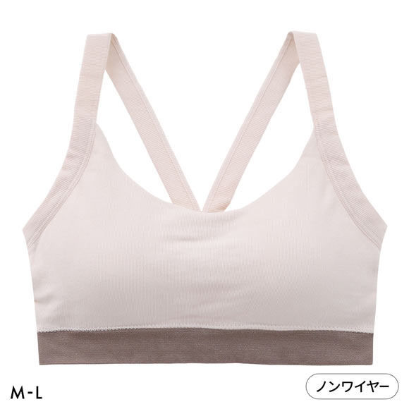 ポフ 成型丸編み ノンワイヤーブラジャー M L スポーツブラ おやすみブラ ナイトブラ リラックス ハーフトップ ワイヤレス ヨガ