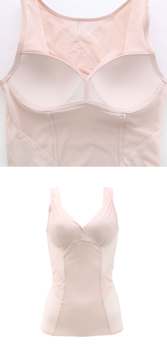 ブライトマッチ 巻き肩サポート 美姿勢ボディシェイパー M L LL ムレナイ メッシュ 着やせ 背中クロス スタイルアップ 補整 カップ付き ラン型 ブラトップ