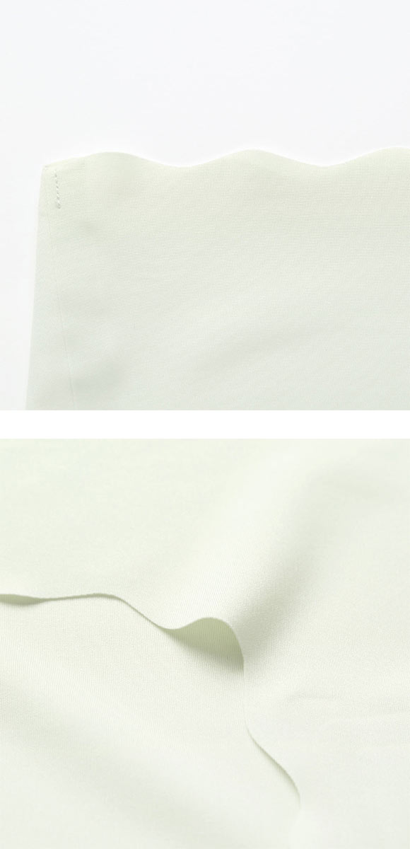 ポフ 配色スカラップブラ ペアノーマルショーツ M L LL コーディネイト なめらか ひびきにくい シームレス ヘム フリーカット Pofu