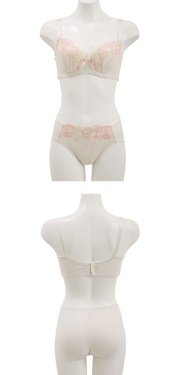 段差すっきり体験 クラシカルローズ グラマーブラセット DEF70-90 アンダアンダー大きいサイズ ブラジャー ショーツ セット