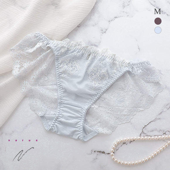 ナルエー NARUE ランジェリー ルーナ 総レース ショーツ M スタンダード バックレース 単品