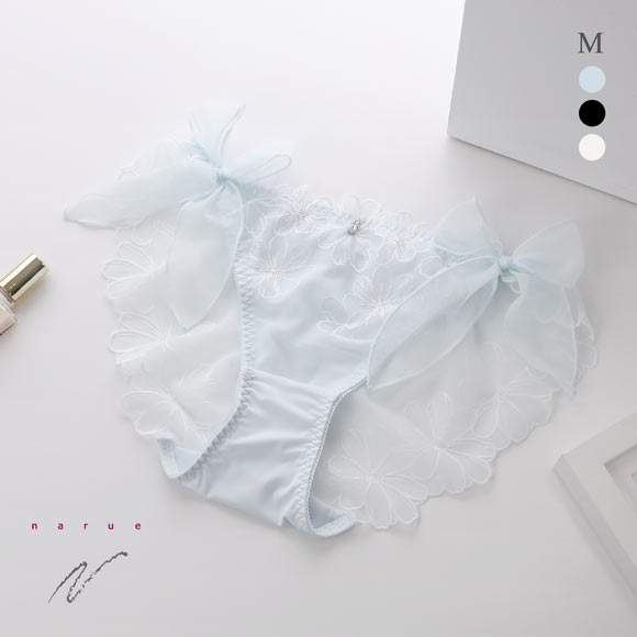 ナルエー ランジェリー メリア ショーツ サイドリボン バックレース フルバック NARUE