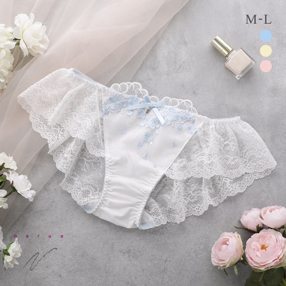 ナルエー ランジェリー リアージュ 総レース ショーツ M L スタンダード バックレース 単品 NARUE