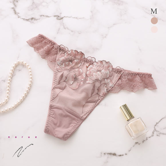 ナルエー ランジェリー フラッフィーフラワー Tバック ショーツ タンガ 総レース バックレース NARUE