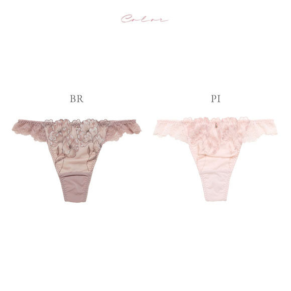 ナルエー ランジェリー フラッフィーフラワー Tバック ショーツ タンガ 総レース バックレース NARUE