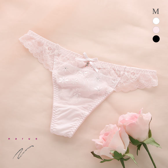 ナルエー ランジェリー コレット ショーツ Tバック 総レース バックレース NARUE
