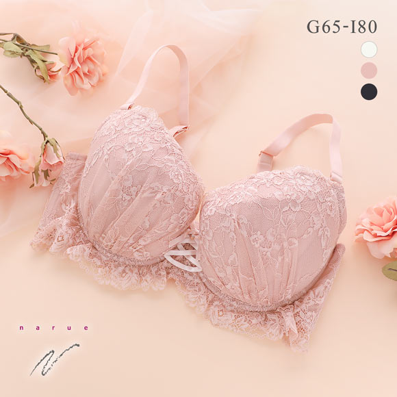 ナルエー ランジェリー レーシーアップ ブラジャー GHI 大きいサイズ グラマーサイズ NARUE