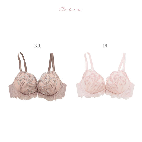 ナルエー ランジェリー フラッフィーフラワー ブラジャー Lワイヤー BC NARUE