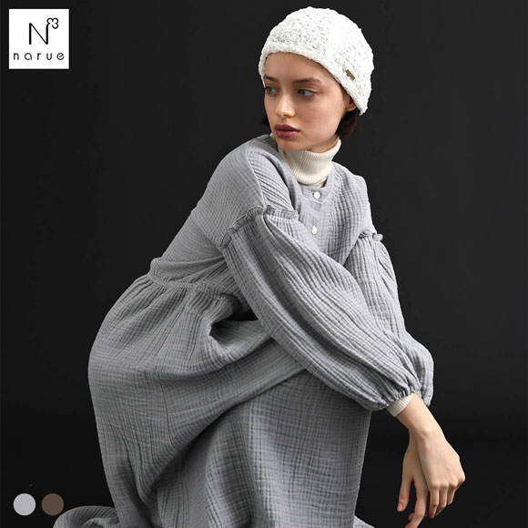 ナルエー NARUE パジャマ シュークリームガーゼ(R)4+メイプルブランワンピース ワンピース ドレス 綿100％ ネグリジェ