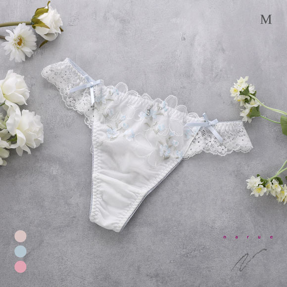 ナルエー ランジェリー シュエット ショーツ Tバック バックレース 総レース NARUE