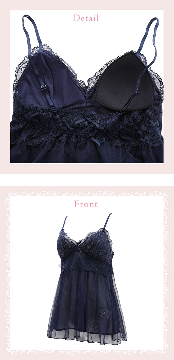 リサマリ Risa Magli ジョエル カップ付き ロング キャミソール スリップ ランジェリー