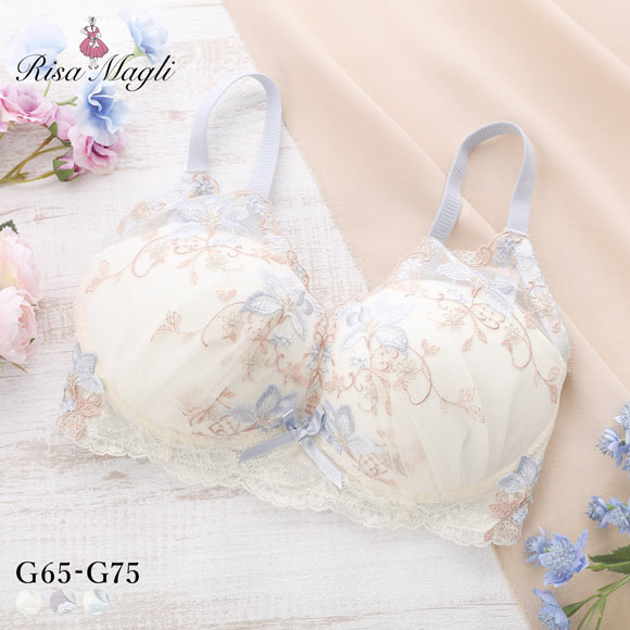 リサマリ フルーリ ノンワイヤー ブラジャー メロフィー G グラマーブラ 大きいサイズ ワイヤレス Risa Magli