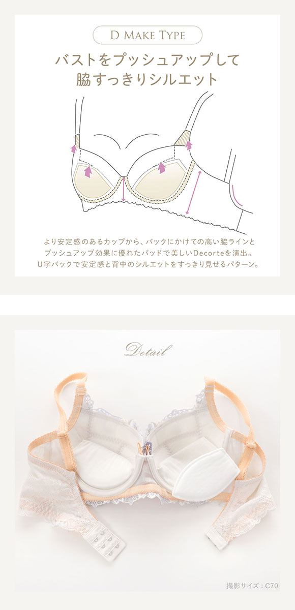 リサマリ レーヌ ジェシー ブラジャー DEF 脇高ブラ 大きいサイズ Risa Magli Reine