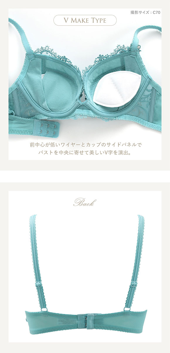 リサマリ Risa Magli レーヌ Reine フラフィー 3/4カップ ブラジャー EF 谷間ブラ 単品