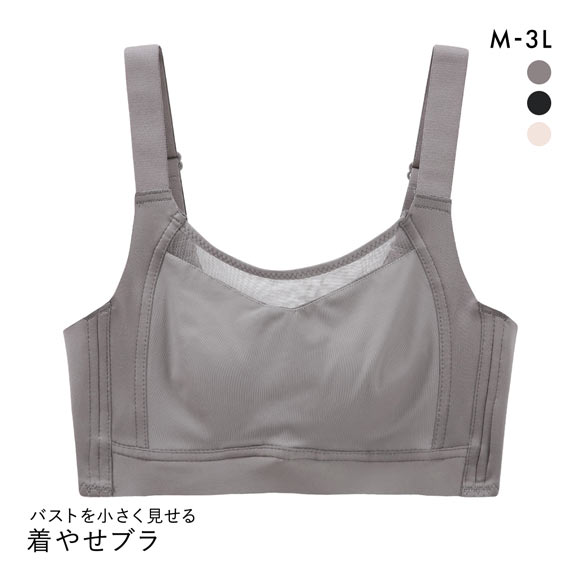 バストを小さく見せるブラ ブラジャー ノンワイヤー ミニマイザー M L LL 3L 脇高 脇肉 大きいサイズ