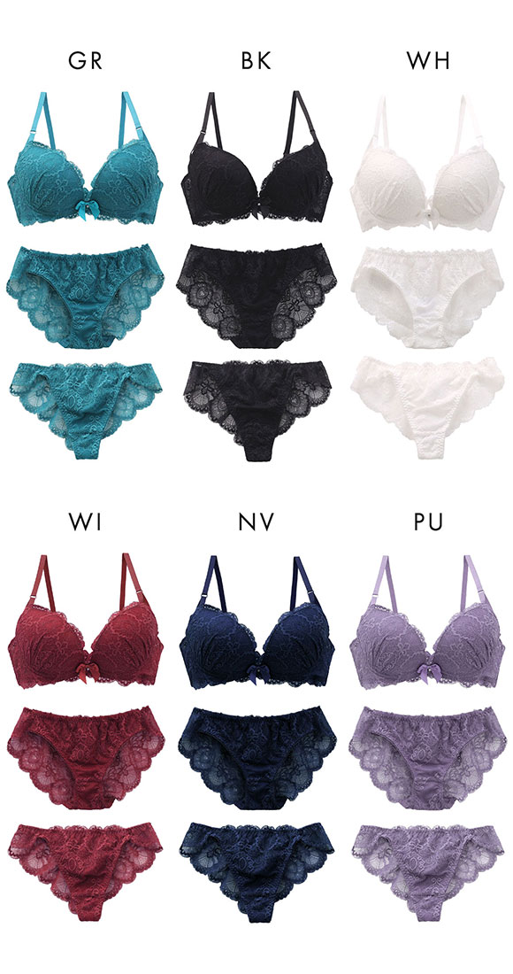 総レース ブラジャー ショーツ Tバック 3点セット BCDEF 大きいサイズ