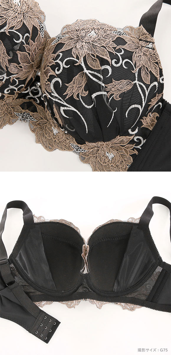 ビーオーエヌ 美胸 脇寄せ バストメイクブラ エレガンスローズ シリーズ ブラジャー ショーツ セット GHI bon 脇すっきり 脇高 脇肉